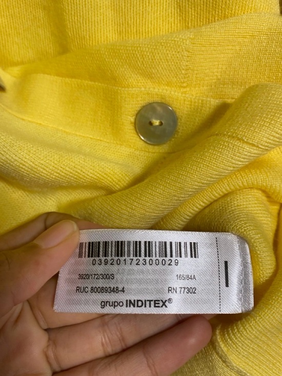 ZARA Yellow Button Front Cardigan Sweater Size S - Picture 6 of 12